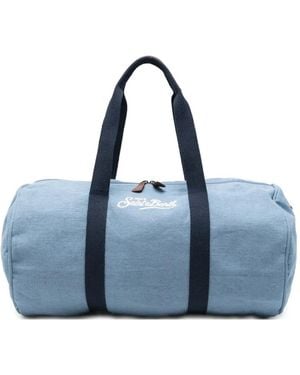 MC2 Saint Barth Jetleg Logo-Embroidered Holdall Bag - Blue
