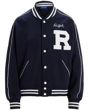 Polo Ralph Lauren Veste Rayée À Logo Appliqué - Blue