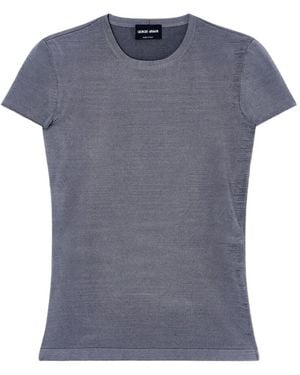 Giorgio Armani Crew-Neck Short-Sleeve T-Shirt - Blue