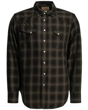 Sugar Cane Jeans Western Check-Print Shirt - Black