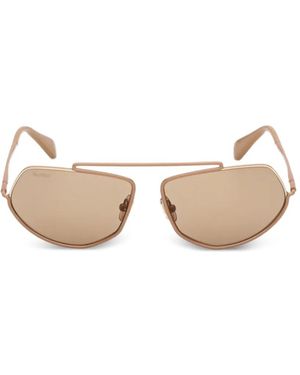 Max Mara Eyewear Geometric-Frame Sunglasses - Natural