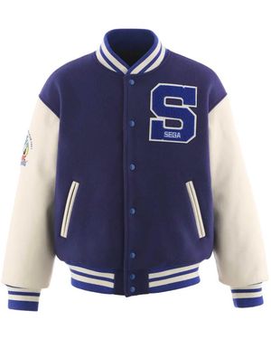 SAINT Mxxxxxx Sega Appliqué Varsity Jacket - Blue