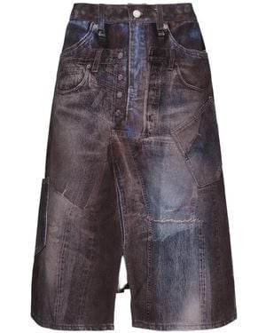 ANDERSSON BELL Falda Midi Illusion Con Diseño Patchwork - Gris