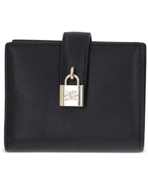 Karl Lagerfeld Padlock flap wallet - Negro