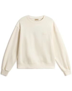 Woolrich Logo-Embroidered Crew-Neck Sweatshirt - Natural