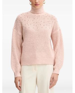 Fracomina Crystal-Embellished Roll-Neck Jumper - Pink