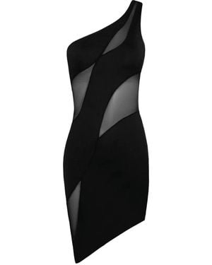 OW Collection Robe Courte Curve À Design Asymétrique - Black