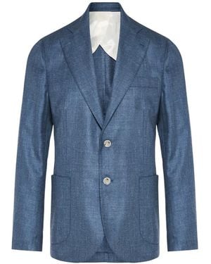 Barba Napoli Buttoned Blazer - Blue