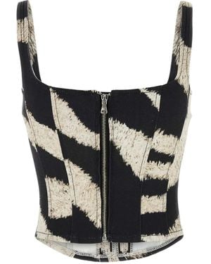 GIUSEPPE DI MORABITO Zebra-Print Corset - Black