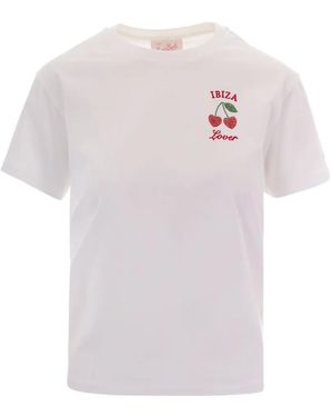 MC2 Saint Barth T-Shirt Emilie Ibiza Lover À Strass - White