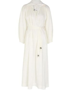 Lisa Marie Fernandez Belted Maxi Dress - White