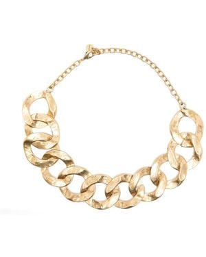 Cult Gaia Ambos Hammered Chain Necklace - Metallic
