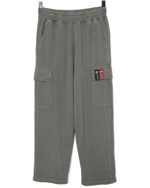 Izzue Logo-Patch Trousers - Grey