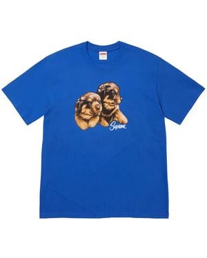 Supreme Puppies-Print T-Shirt - Blue