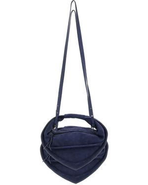 FEDERICO CINA Torttelino Suede Tote Bag - Blue