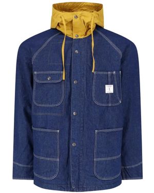 Roy Rogers Drawstring Hooded Denim Jacket - Blue