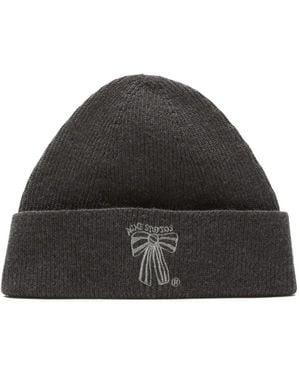 Acne Studios Berretto Con Ricamo - Nero