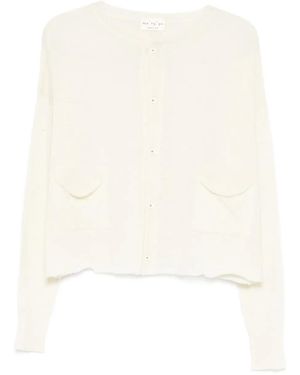 Ma'ry'ya Pocket Button-Fastening Cardigan - Natural