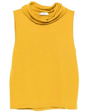 Liviana Conti Cowl-Neck Sleeveless Jumper - Yellow