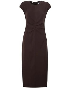Veronica Beard Ruched-Detail Dress - Brown