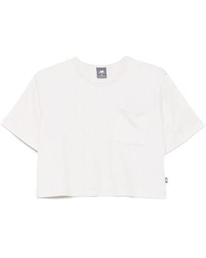 New Balance T Shirt Poliestere-Donna - Bianco