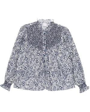 Loretta Caponi Blusa Con Motivo Floral - Gris