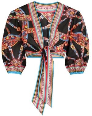 Dolce & Gabbana Carretto プリント トップ - ブラック