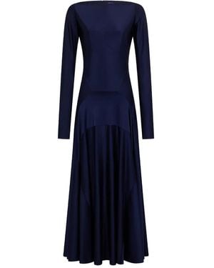 Rabanne Robe Mi-Longue À Encolure Bateau - Bleu