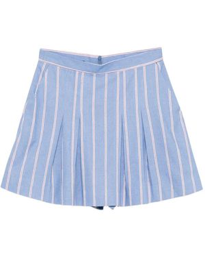 BLAKLACE Striped Pleated Shorts - Blue