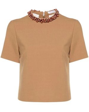 Viktor & Rolf Top Crop Con Decorazione - Neutro