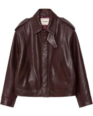 Zadig & Voltaire Kimo Button Leather Jacket - Brown