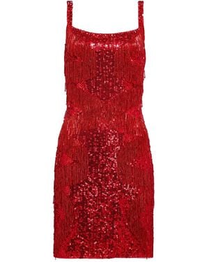 Jenny Packham Robe Courte Tina À Sequins - Rouge