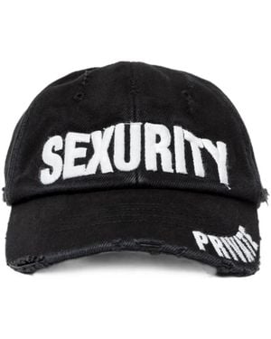 Protocol Index Graphic-Embroidered Distressed Cap - Black