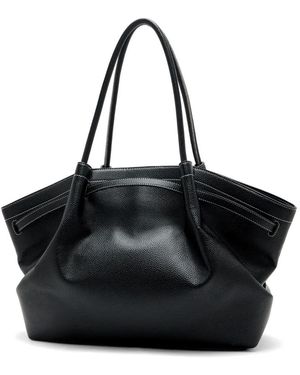 JW PEI Large Hana grained contrast-stitch tote bag - Schwarz