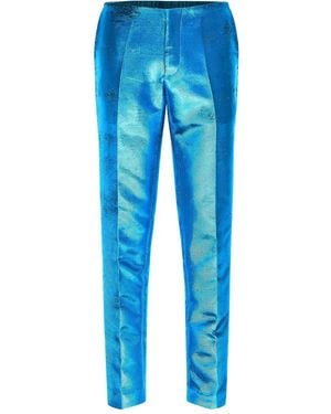 MM6 by Maison Margiela Metallic-Finish Tailored Trousers - Blue