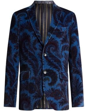 Etro Ribbed Paisley Blazer - Blue
