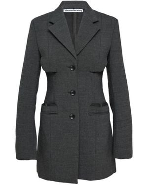 Alexander Wang Cut-Out Single-Breasted Blazer - Black