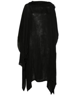Yohji Yamamoto Stand-Collar Asymmetric Dress - Black