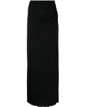 Magda Butrym Plunge-Detail Gathered Maxi Skirt - Black