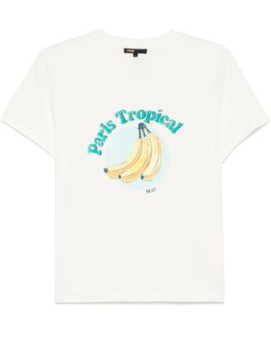 Maje Camiseta con estampado gráfico - Blanco