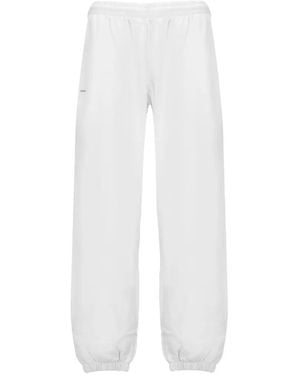 PANGAIA Elasticated Text-Print Track Pants - White