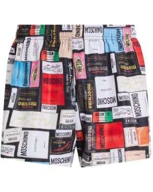 Moschino Slip De Bain Imprimé En Nylon - Red