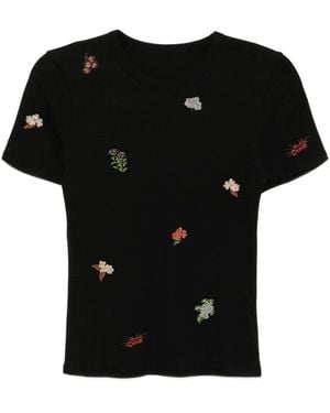 JNBY Graphic-Embroidered T-Shirt - Black