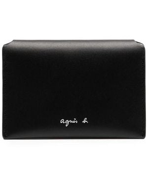 agnès b. Leather Card Case - Black