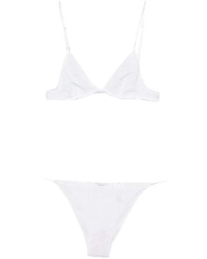Oséree Lace-Pattern Lingerie Set (Set Of Two) - White