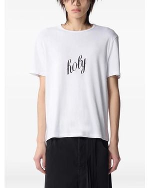 Ann Demeulemeester Baptist プリント Tシャツ - ホワイト