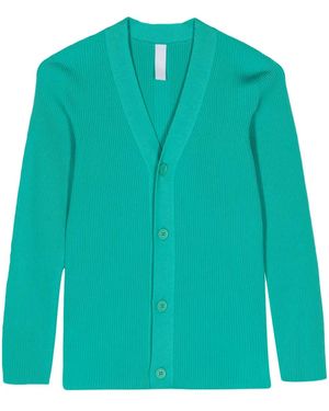 CFCL Fully Ribbed V-Neck Cardigan - Green