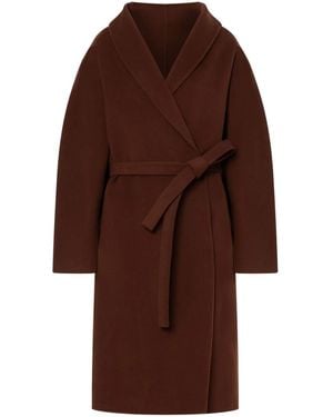 Philosophy Di Lorenzo Serafini Shawl-Lapels Belted Midi Coat - Brown