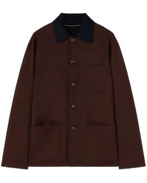 RETORI Reversible Virgin-Wool Overshirt - Brown