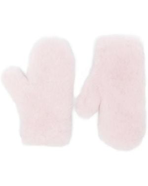 Max Mara Teddy Strap Mittens - Pink